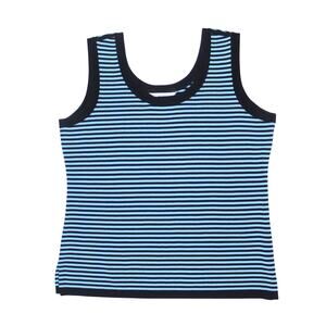 Exclusively Misook Women’s Striped Black And Blue Tank Top preppy old money Sz M